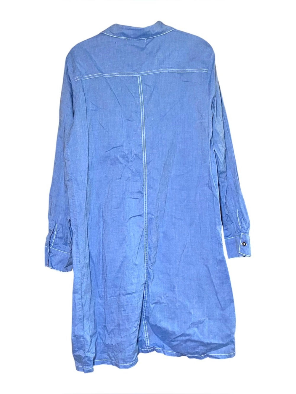 Velvet x A Pea In The Pod Blue Linen Blend Coastal Grandma Tunic Dress L - Picture 2 of 5